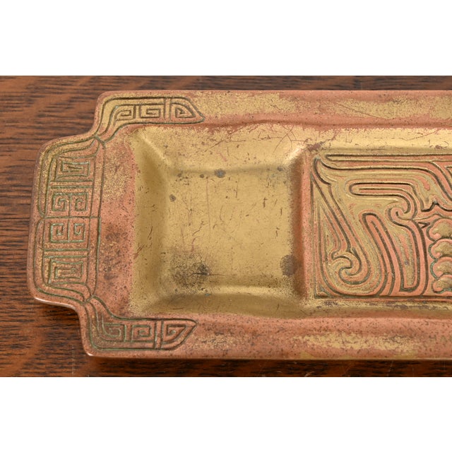 Tiffany Studios New York Chinese Pattern Bronze Pen Tray For Sale In South Bend - Image 6 of 12