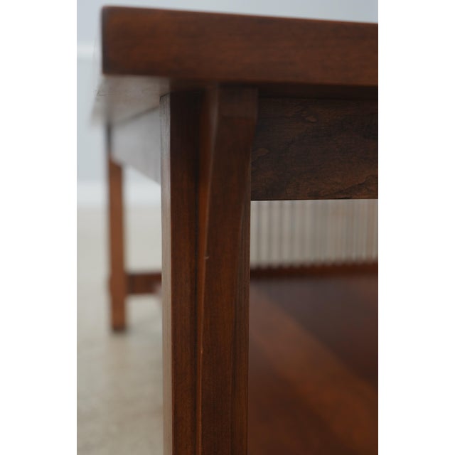 Stickley Mission Cherry Glass Top Coffee Table For Sale - Image 9 of 13