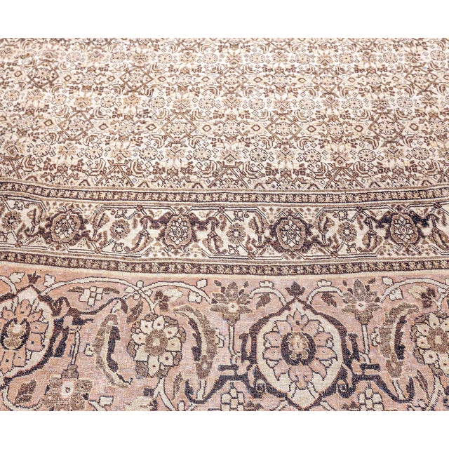 1920s Authentic Persian Tabriz Handmade Wool Rug For Sale - Image 5 of 7