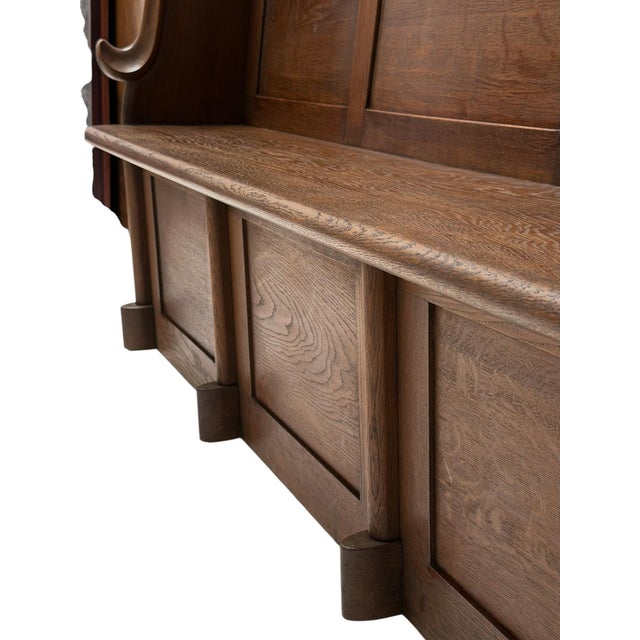 Art Deco Three-Seat Bench in Oak by Willem Penaat, 1920s For Sale - Image 6 of 17