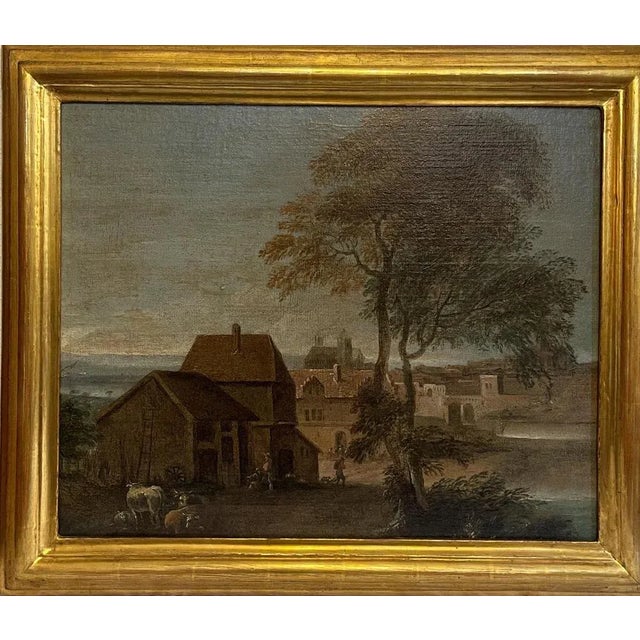 Flemish Artist, Landscape, Oil on Canvas, 18th Century For Sale - Image 9 of 9