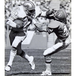 Vintage 1980's Lions & Broncos Football Photograph For Sale