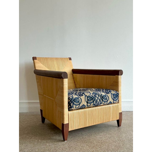 Late 20th Century Vintage Donghia “Merbau” Woven Rattan Lounge Chair For Sale - Image 5 of 12