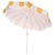 Metal Meze 9 Ft Crank Umbrella, Yellow Cabana Stripe/White Pole For Sale - Image 7 of 9