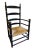 18th Century Ladder-Back Chairs with Curve-Top Slat-Back, Black Paint With Gold Colored Accents, Rush Seat, Hand-Turned Finials and Mushroom Handholds For Sale - Image 4 of 12