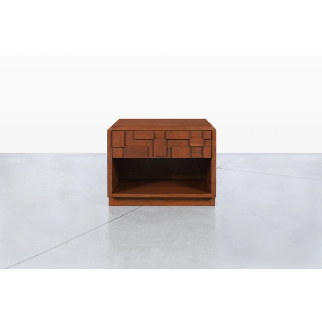 1950s 1950s Pair Vintage Brutalist “Staccato” Nightstands by Lane For Sale - Image 5 of 12