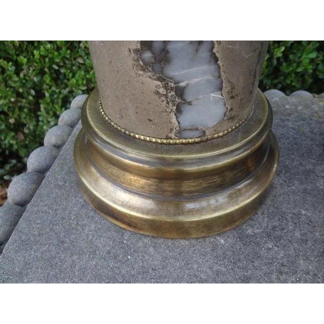 Taupe Mid-Century Modern Marble Lamps-A Pair For Sale - Image 8 of 13