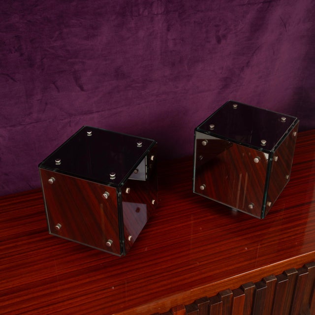 Italian Prisma Glass and Mirrored Table Lamps by Studio A.R.D.I.T.I for Sormani, 1970s, Set of 2 For Sale - Image 12 of 18