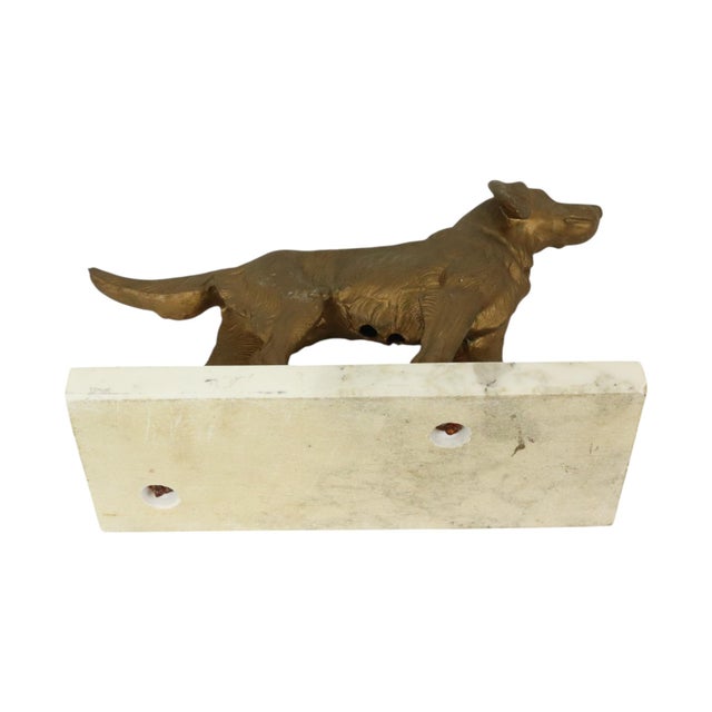 Art Deco Gold-Colored Zamak Dog on Marble Base For Sale - Image 3 of 14