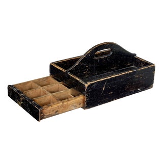 19th Century Scandinavian Rustic Pine Cutlery Box, 1880s For Sale