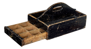 19th Century Scandinavian Rustic Pine Cutlery Box, 1880s