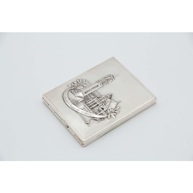 Rectangular Matte Silver Cigarette Case For Sale - Image 4 of 4