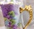 1940s Purple Floral Chocolate Pot With Ornate Gold Handle For Sale - Image 4 of 12