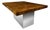 Milo Baughman Olive Burl Extension Dining Table on Chrome Plinth Base, 2 Leaves, 1976 For Sale