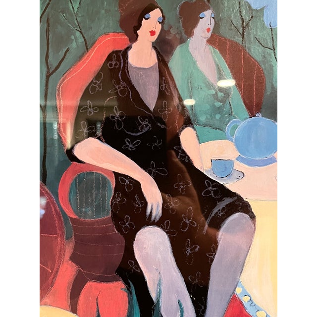 Post Impressionist Framed Itzchak Tarkay Tea Party Signed Art Print 37x29 For Sale - Image 3 of 8