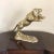 Vintage Polished Brass Leaping Tiger Statue For Sale - Image 4 of 7