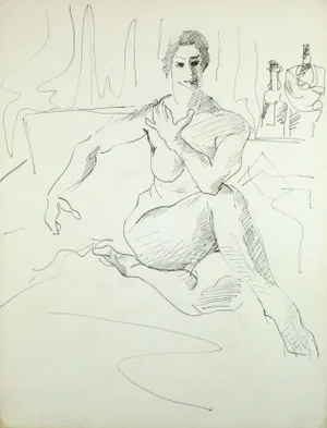 Nude Woman With Legs Crossed