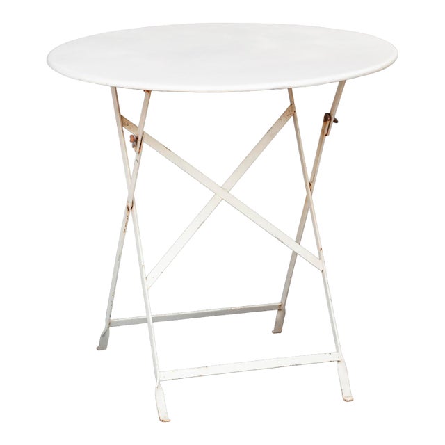 Vintage French Metal Folding Garden Table For Sale