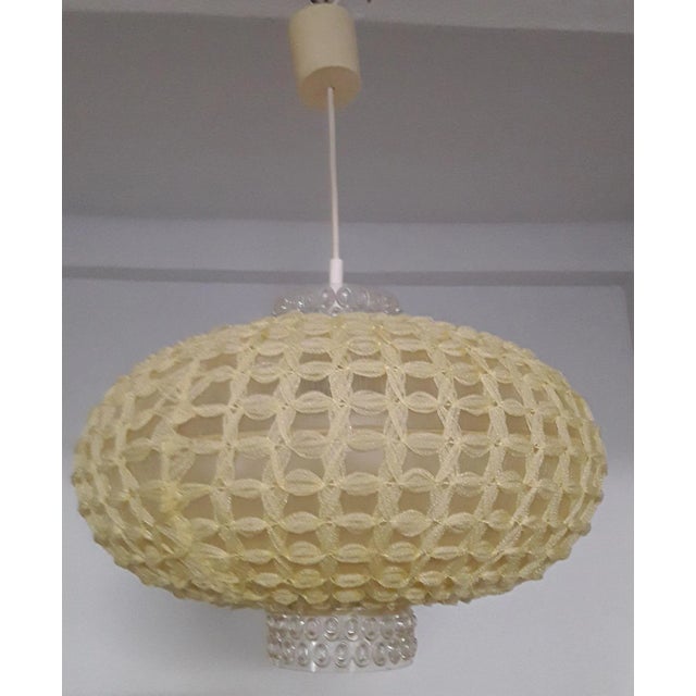 1970s Vintage German Yellow Nylon Ceiling Lamp, 1970s For Sale - Image 5 of 5