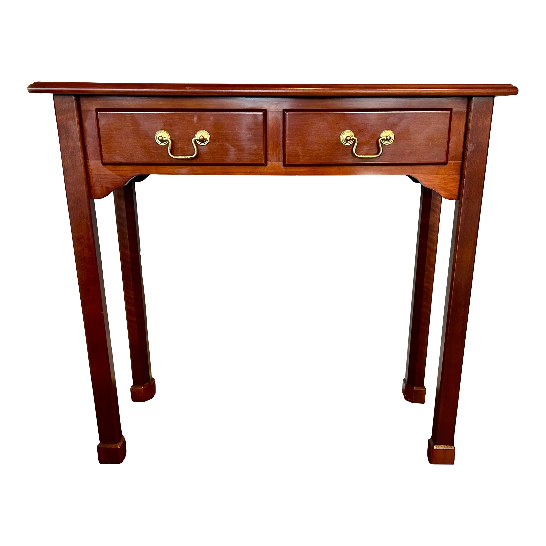 Vintage Chippendale Mahogany Two-Drawer Console Table by Bombay
