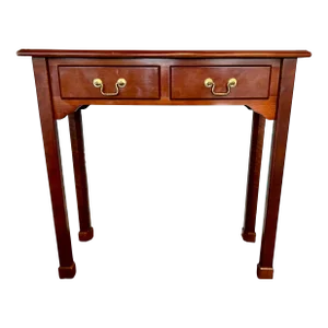 Vintage Chippendale Mahogany Two-Drawer Console Table by Bombay Company