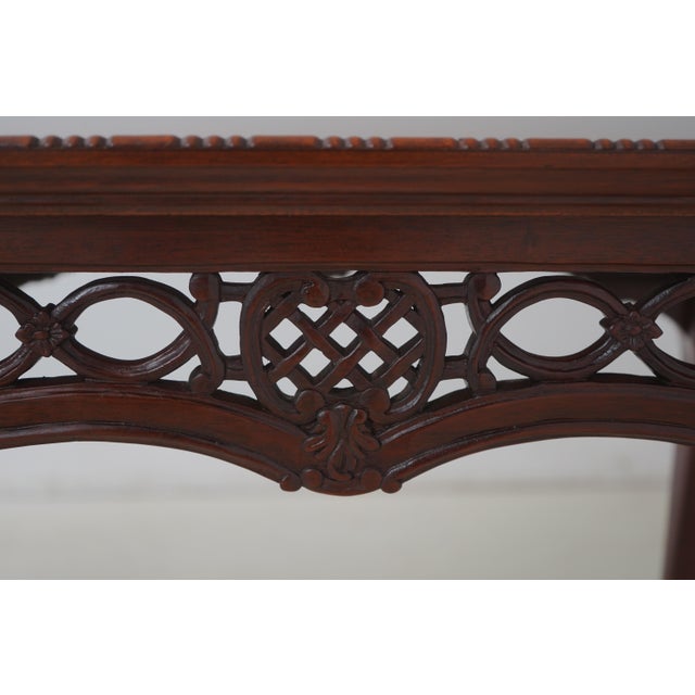 Wood High Quality Ball & Claw Chippendale Mahogany Lamp or Tea Table For Sale - Image 7 of 12