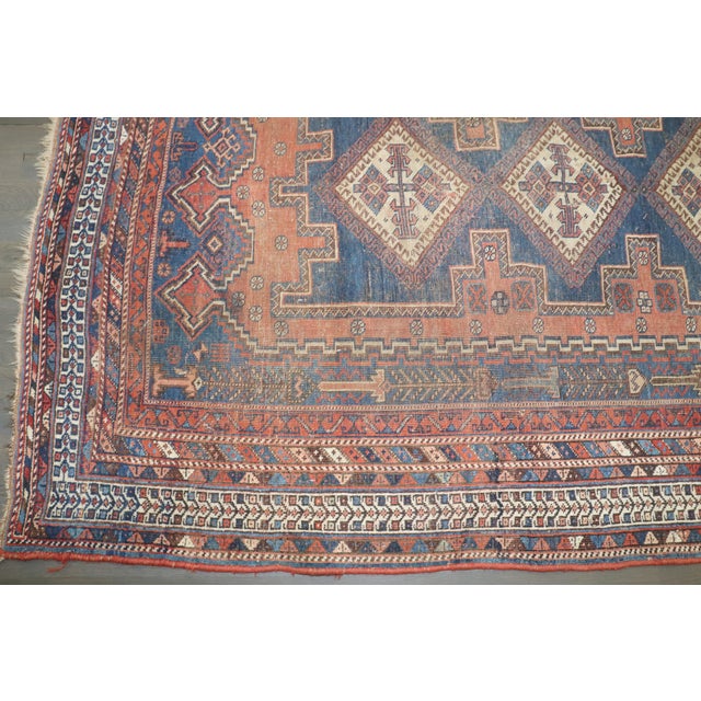Worn Tribal Afshar Rug, 4'5'' X 6'4'' For Sale - Image 11 of 11