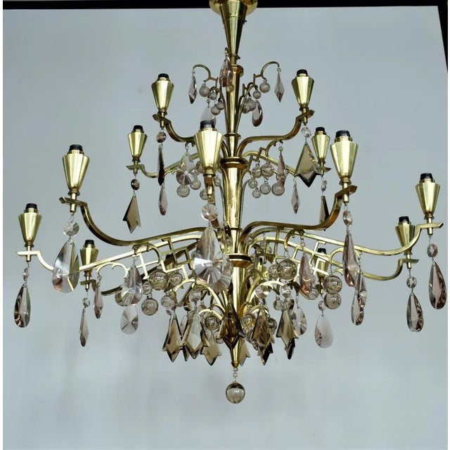 Art Deco Chandelier from Maison Baguès, 1940s For Sale - Image 11 of 13
