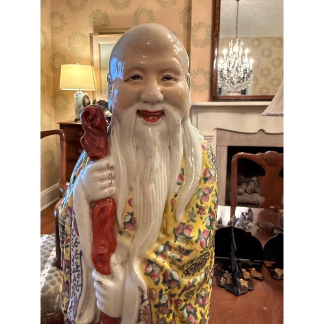 Pair of Antique Chinese Famille Rose Style Figurines For Sale In Nashville - Image 6 of 8