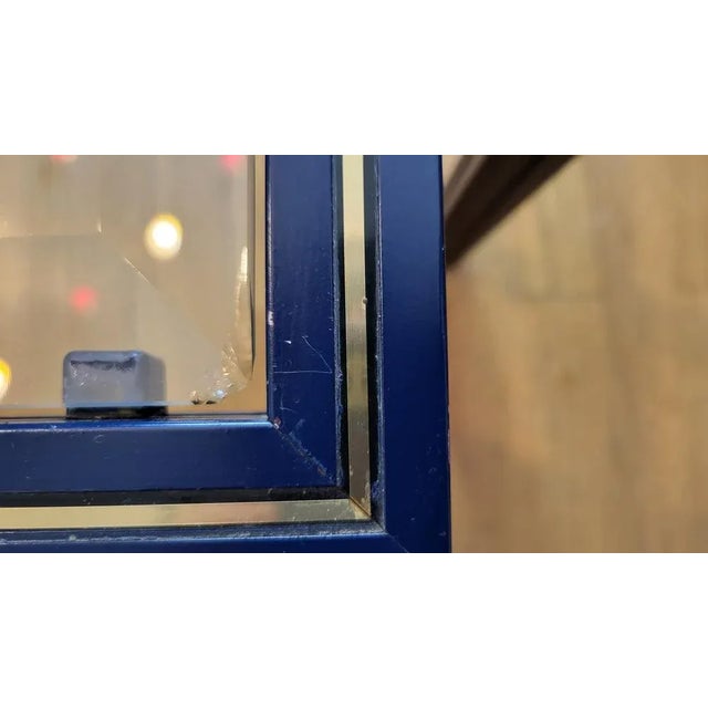 1970s French Nesting Tables in Blue Lacquered Metal with Glass Tops by Pierre Vandel, 1970s, Set of 3 For Sale - Image 5 of 13