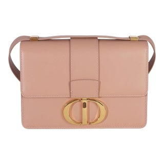 Beige Smooth Box Calfskin 30 Montaigne Flap Bag For Sale