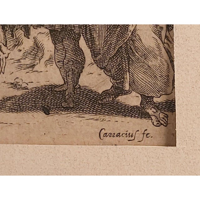 Paper Agostino Carracci Engraving of Stage Set for the Marriage of Ferdinand De Medici and Christine of Lorraine in Florence 1589s. For Sale - Image 7 of 7