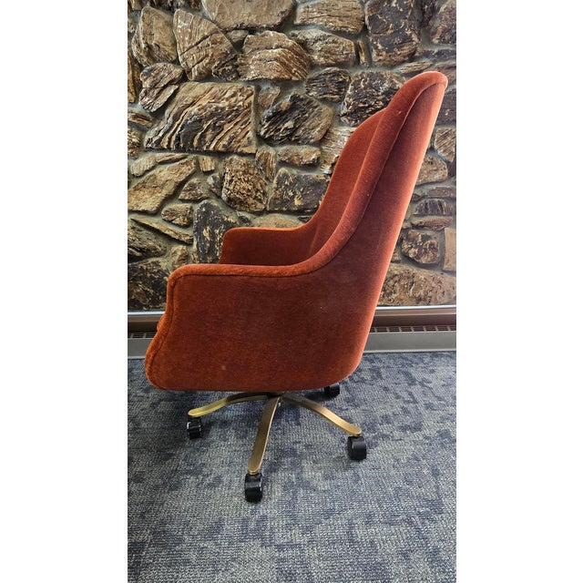 Mid-Century Modern Mid 20th Century Nicos Zographos High Back Bucket Executive Desk Chair For Sale - Image 3 of 5