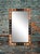 Large Moroccan Rectangular Wall Mirror, Expresso Brown Wood, Orange With Silver Embellishments For Sale - Image 9 of 12