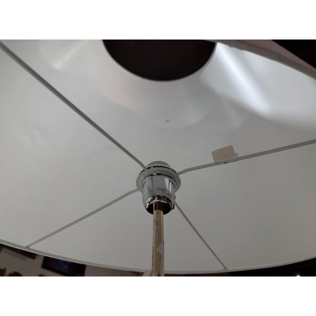 Contemporary Villari White "Rampart" Table Lamp With Shade For Sale In Las Vegas - Image 6 of 8