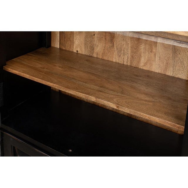 Traditional Tall Bookcase, 80" - Ebonized Walnut with Glass Display Doors For Sale - Image 4 of 11