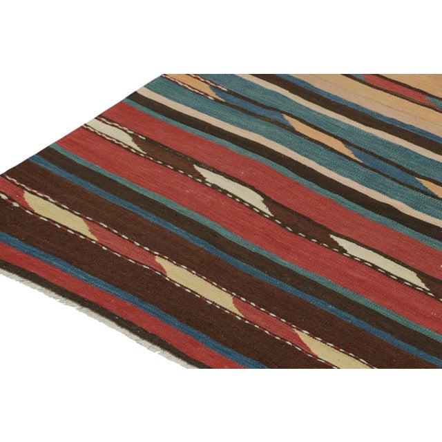 Rug & Kilim Vintage Shahsavan Kilim Rug in Polychromatic Stripes by Rug & Kilim For Sale - Image 4 of 7