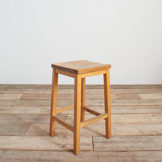 Antique Wooden School Lab Stool Fantastic original wooden lab stool salvaged from a school in Somerset. Practical and...