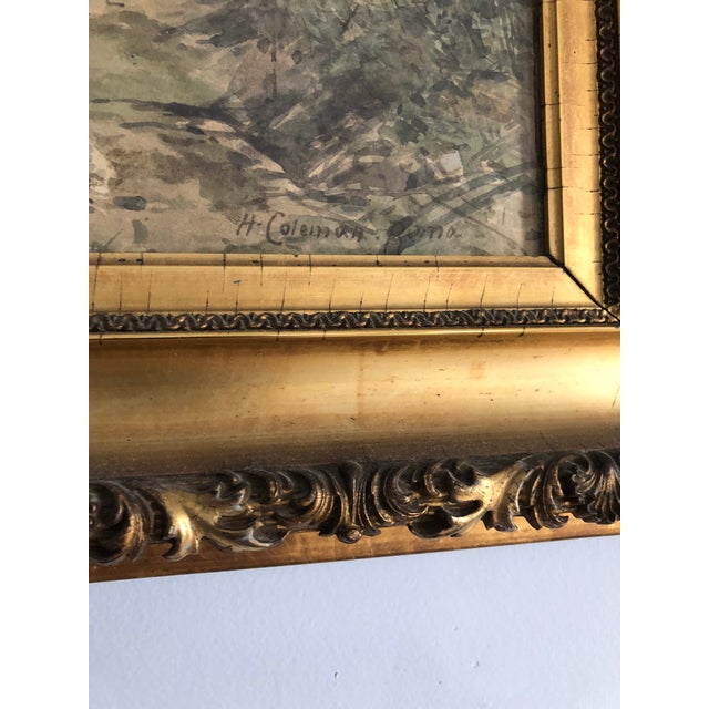 This is a beautiful original watercolor painting by Enrico Henri Coleman, signed “H. Coleman-Roma” in the lower right...