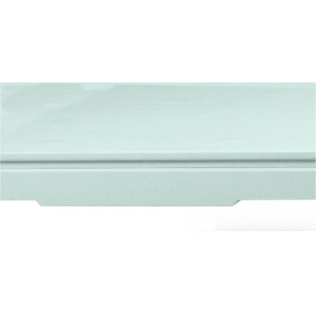 Carl Springer Style Heavenly Blue Raffia Wrapped Ming Coffee Table For Sale - Image 4 of 5