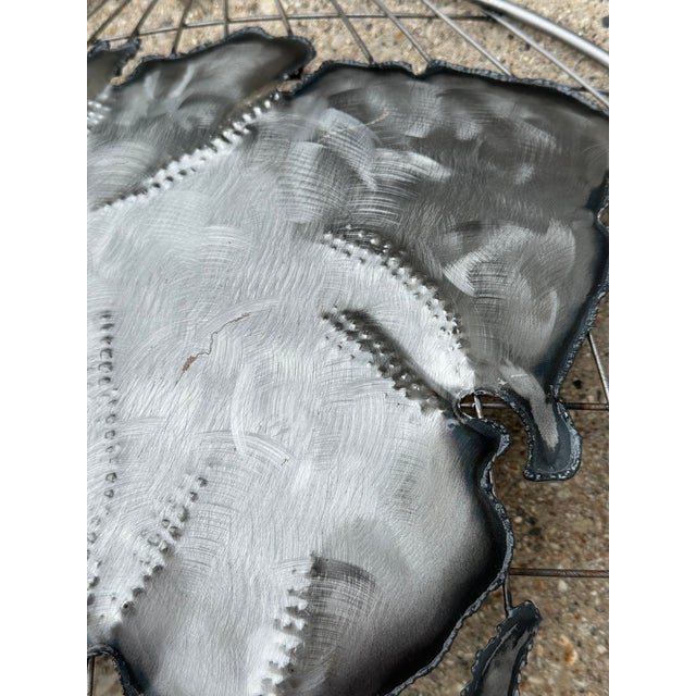 Vintage Brutalist Metal Globe Hemisphere Sculptures in the Manner of Curtis Jere - a Pair For Sale - Image 10 of 10