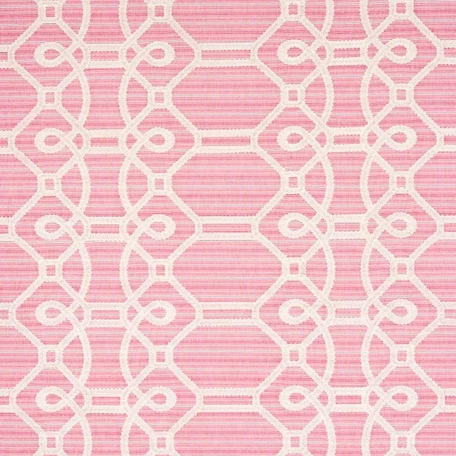 Contemporary Sample - Schumacher Ziz Embroidery Fabric in Pink For Sale - Image 3 of 3