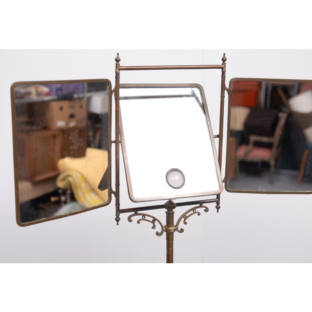 Goldenrod Vintage Art Deco Standing Mirror, 1920 For Sale - Image 8 of 18