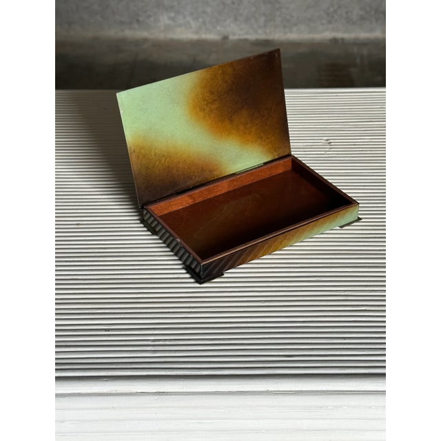 Mid-Century Modern 1950s Swedish Box in Bronze and Wood, Attributed to Ystad Metal For Sale - Image 3 of 8