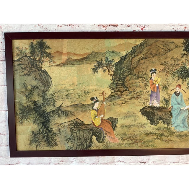 Chinese Chinese Paintings in Rosewood Frames, Set of Four For Sale - Image 3 of 14