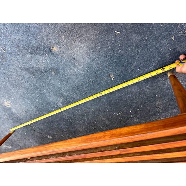 Mid Century Modern Slat Wood Bench Coffee Table For Sale - Image 15 of 17