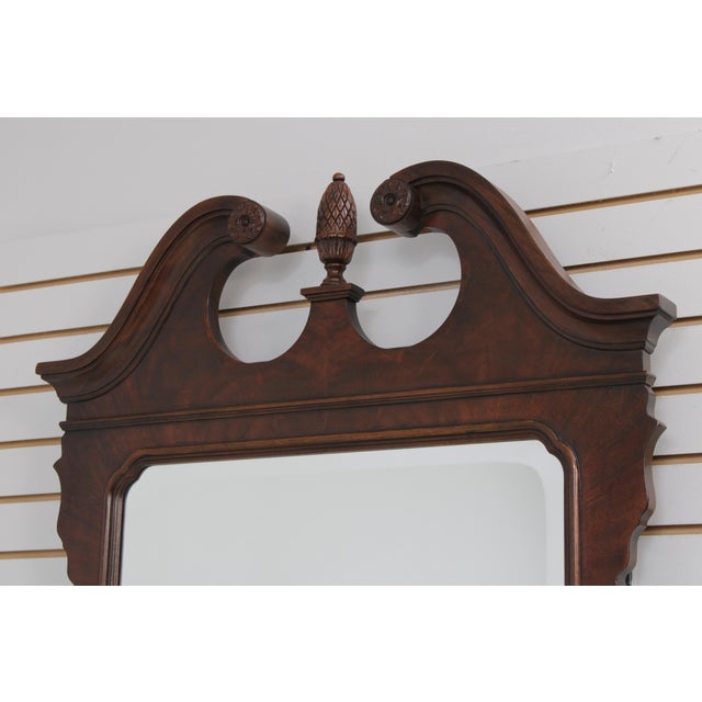 Chippendale Drexel Heritage Heirlooms Collection Mahogany Wall Mirror For Sale - Image 3 of 14