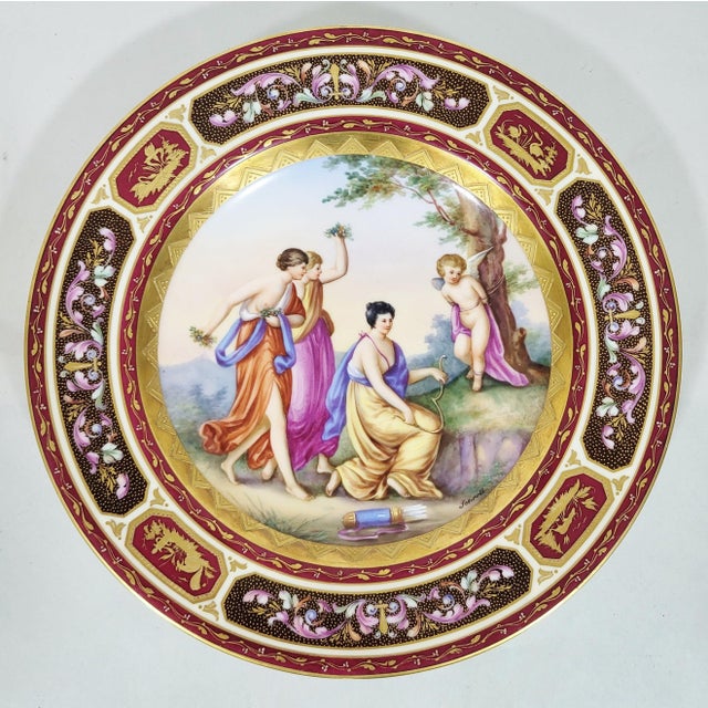 Austrian 19th C Royal Vienna Allegorical Angel Porcelain Plate by Schrott For Sale In New York - Image 6 of 13