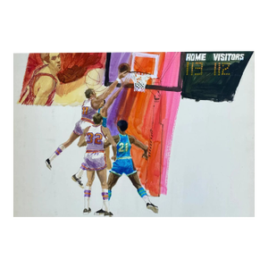 1970s Basketball Illustration Painting
