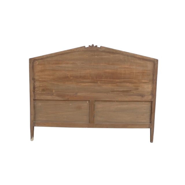 1950s Antique Padded Headboard with Gold Lacquered Profiles, 1950s For Sale - Image 5 of 6